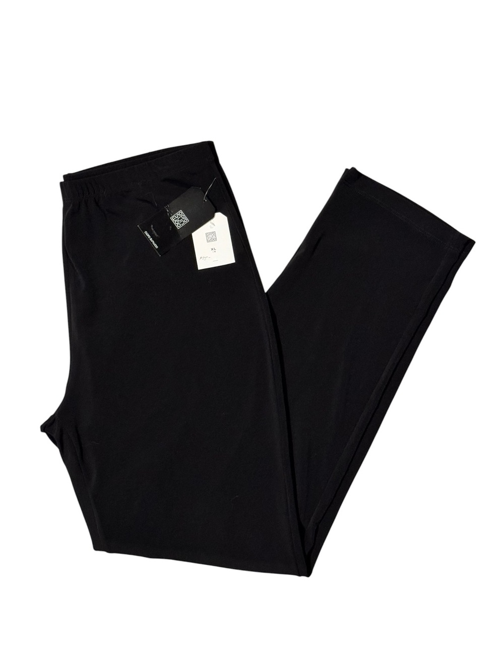 NWT Clara Sunwoo Black Pull On Straight Leg Pants XL Wrinkle Free Travel Elastic